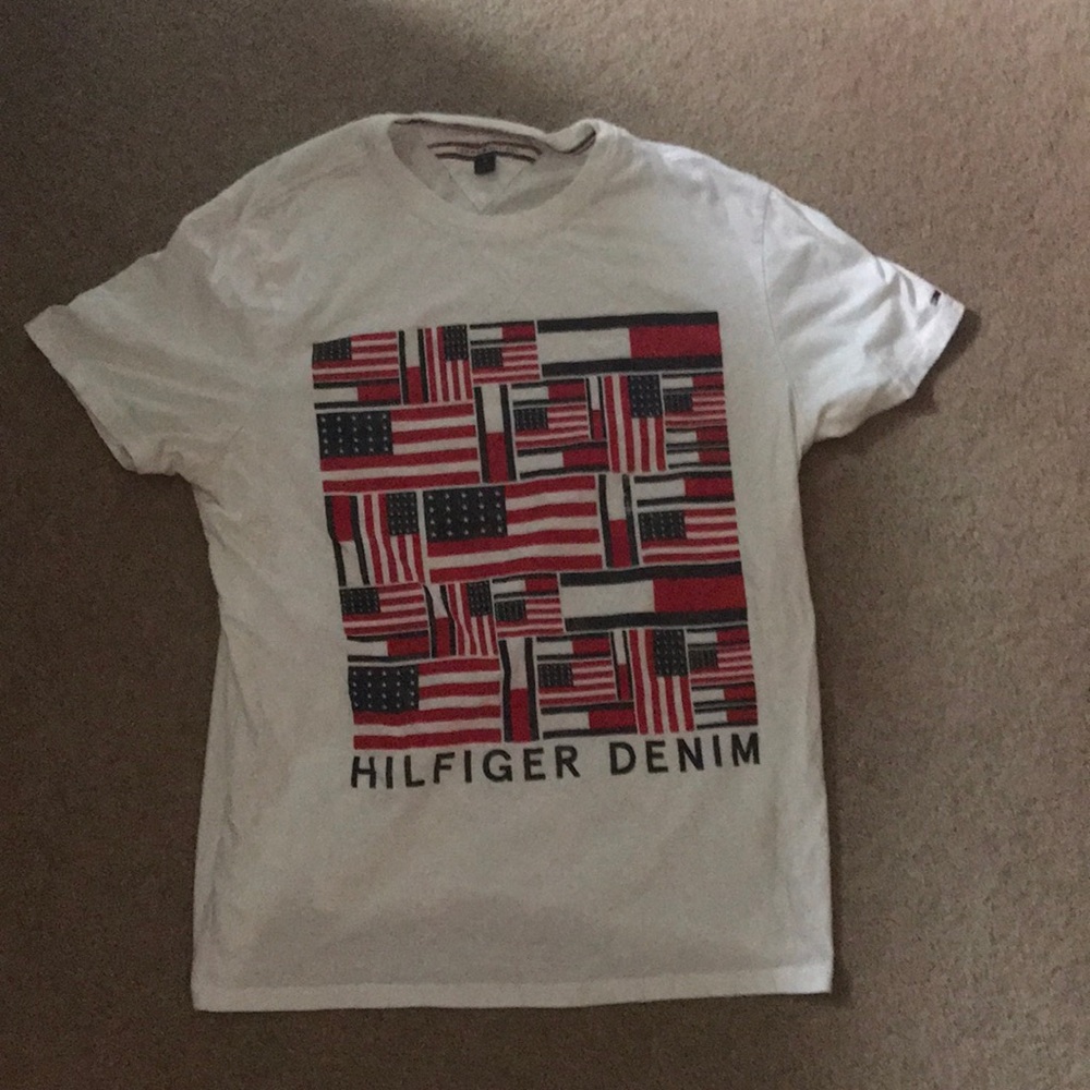 Tommy Hilfiger White American Flag T-Shirt